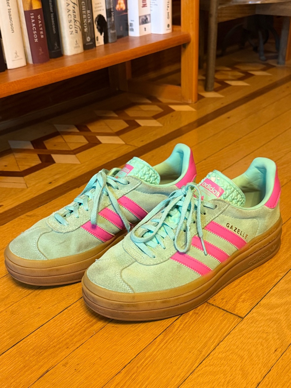 adidas Gazelle Women's Mint Green & Pink Suede Sneakers